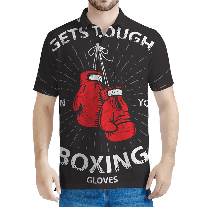 Street Fashion Gloves - Fashion Boxing Gloves Pattern Polo Shirt