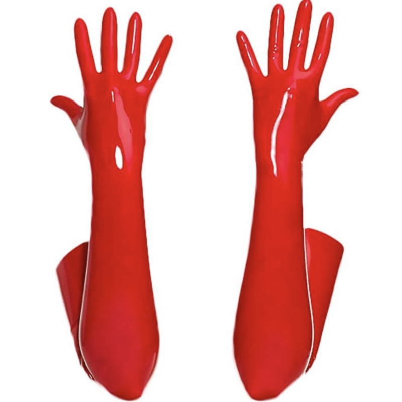 Street Fashion Gloves - 60CM PU Bright Leather Sexy Women