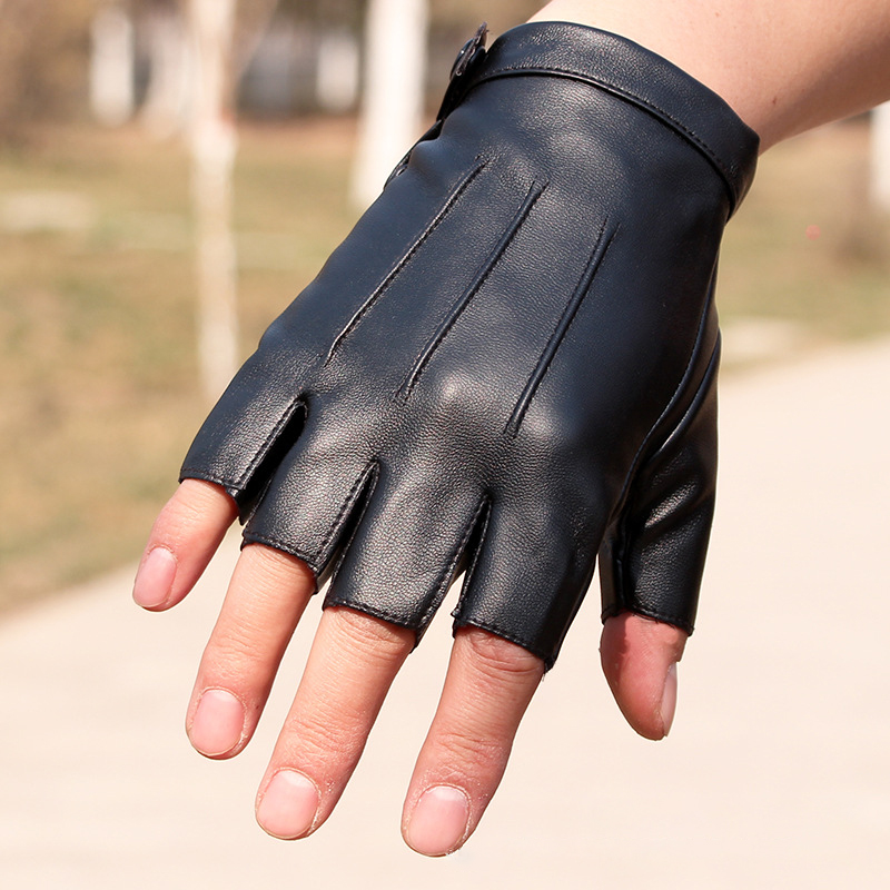 Street Fashion Gloves - PU Leather Fingerless Gloves Men Women