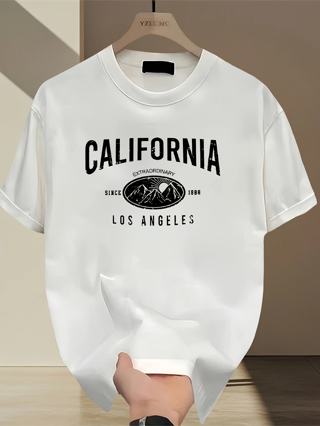 Street Fashion California - California Letter T-shirt Round Neck Top