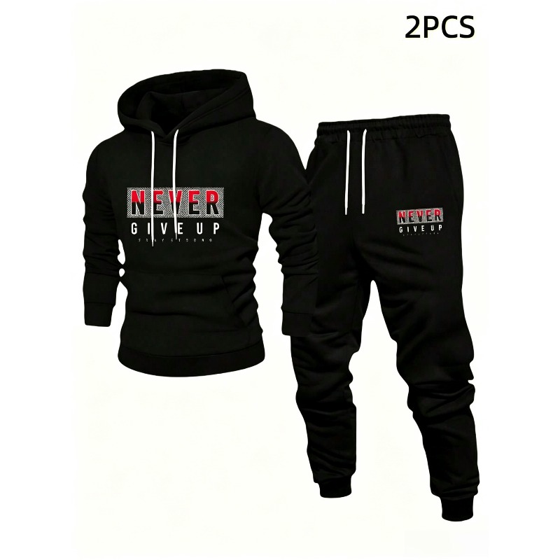 Street Fashion Men - NEVER GIVE UP Alphabet Fashion Printed