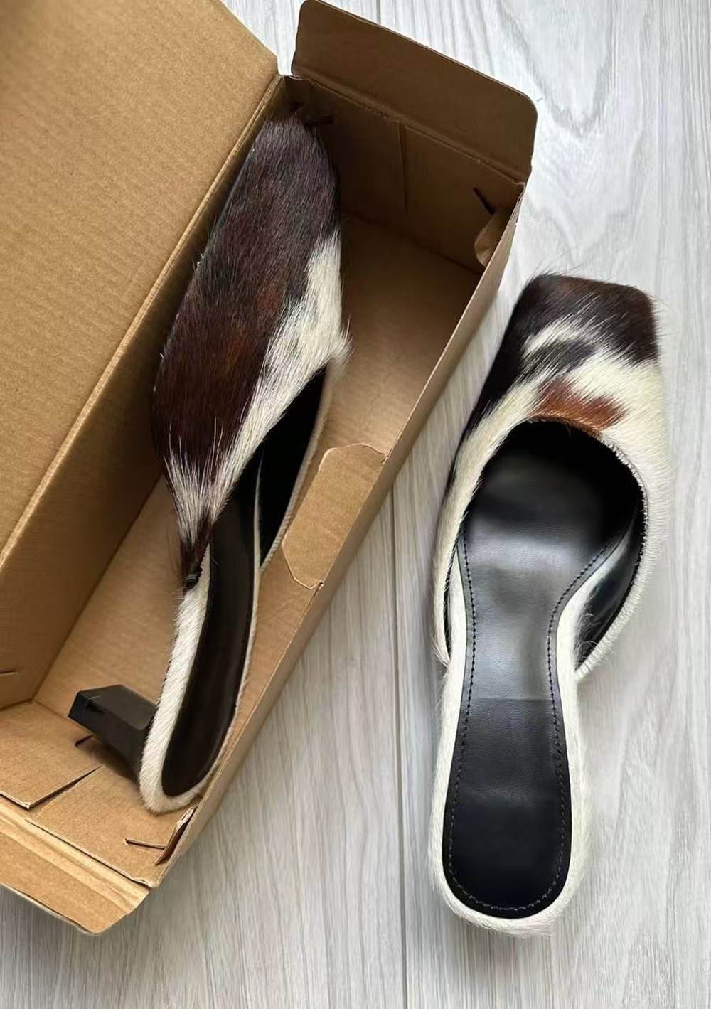 Street Fashion Women - Women's Casual Western Cowhide Fur Square-Toe