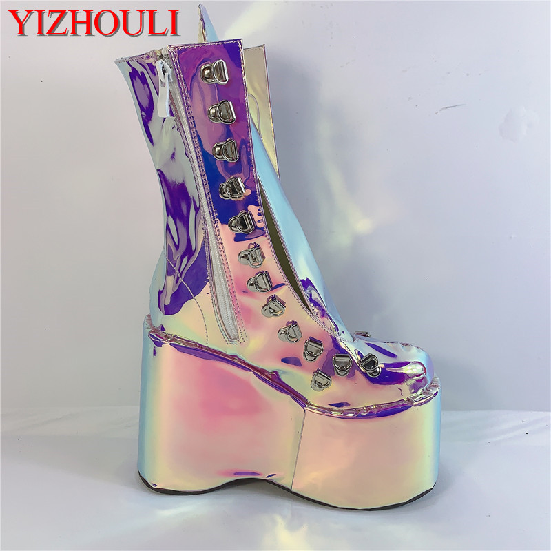 Street Fashion Rome - Magic purple 12.5cm fashion wedge heel,