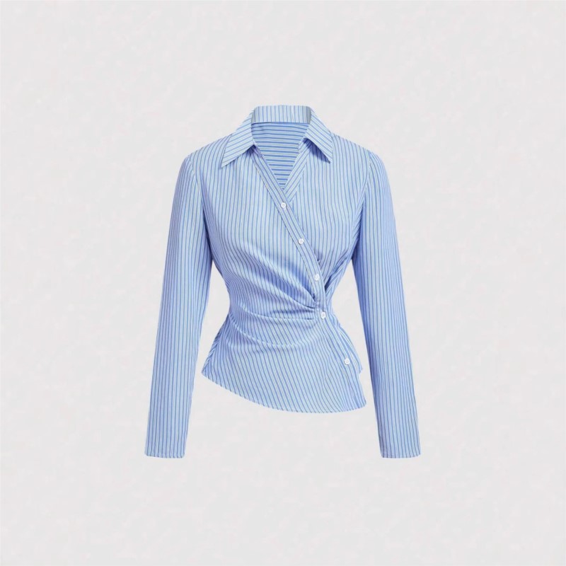 Street Fashion China Girl - Fashion Striped Shirt For Female Casual