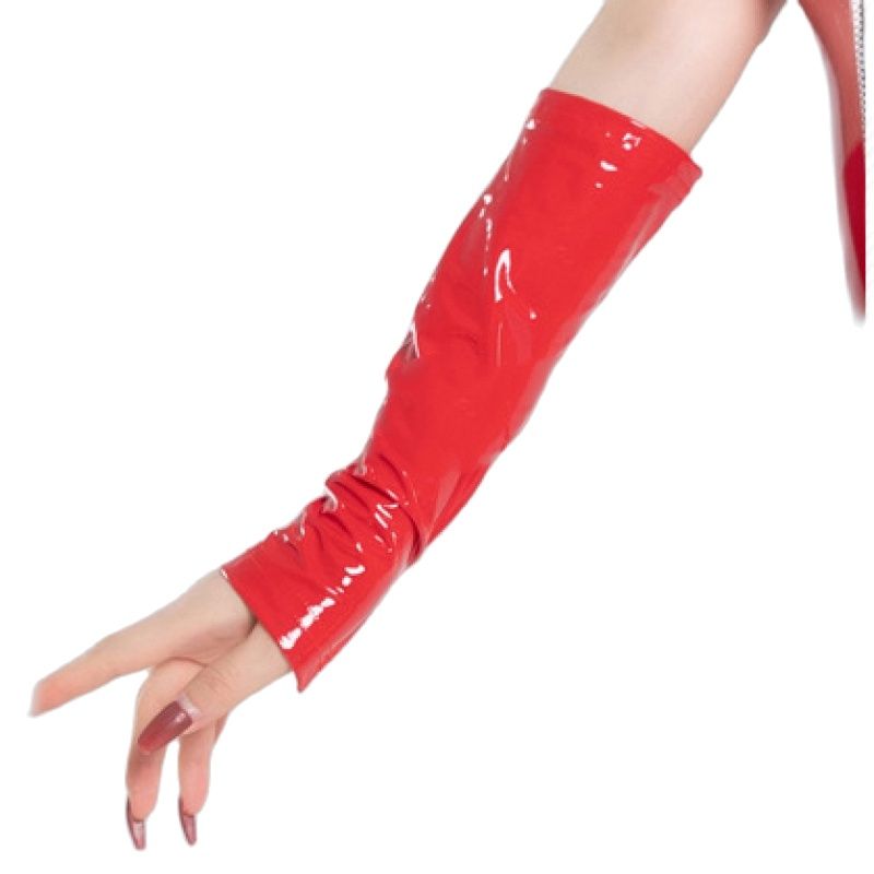 Street Fashion Gloves - Women High Elasticity Bright Pu Leather