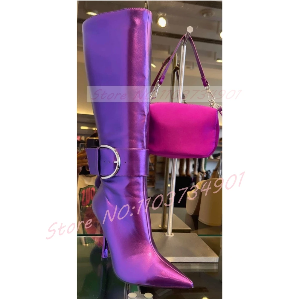 Belt Buckle Ankle Strap Purple - огляд і ціна Street Fashion Ladies