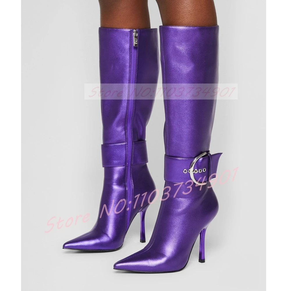 Belt Buckle Ankle Strap Purple - огляд і ціна Street Fashion Ladies
