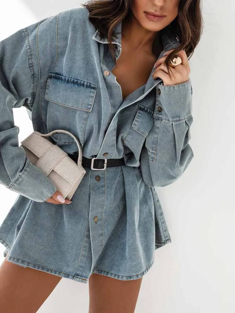 Women Denim Oversized Shirt Ja - огляд і ціна Street Fashion Taiwan