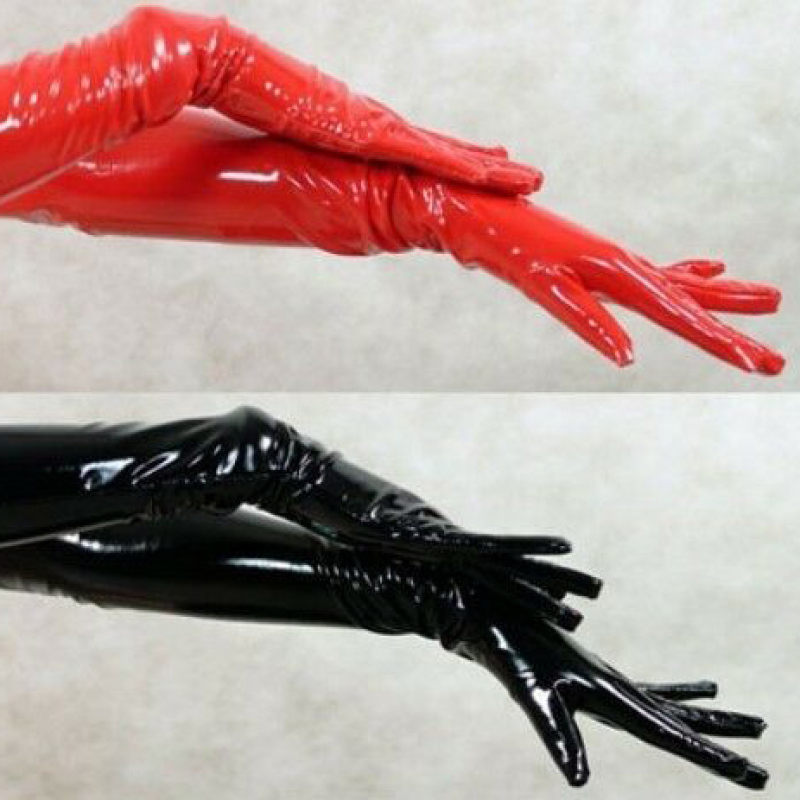 60CM PU Bright Leather Sexy Wo - огляд і ціна Street Fashion Gloves