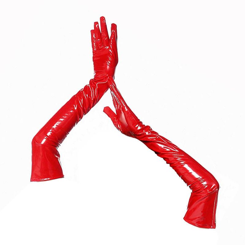 60CM PU Bright Leather Sexy Wo - огляд і ціна Street Fashion Gloves