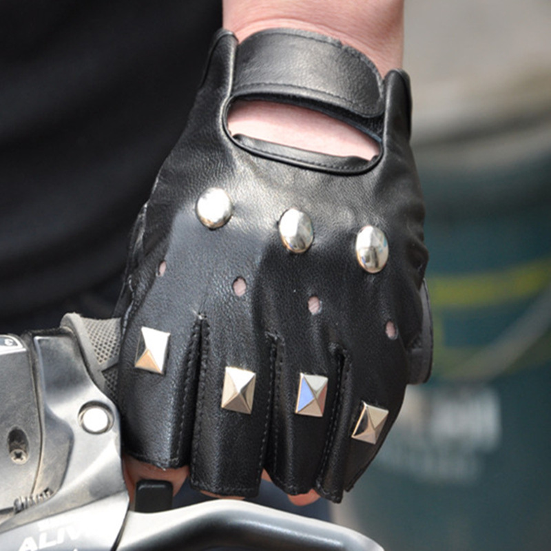 Men Hip Hop Rivet Runk PU Leat - огляд і ціна Street Fashion Gloves