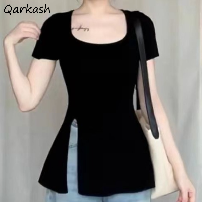 Summer T-shirts for Women Slit - огляд і ціна Street Fashion Korean Girl