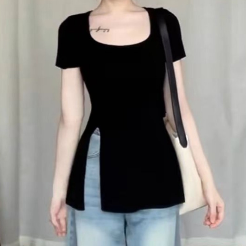 Summer T-shirts for Women Slit - огляд і ціна Street Fashion Korean Girl