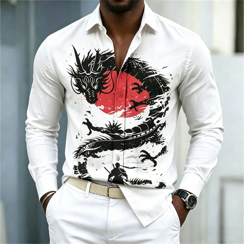 2026 New Men's Shirt White Bla - огляд і ціна Street Fashion Men