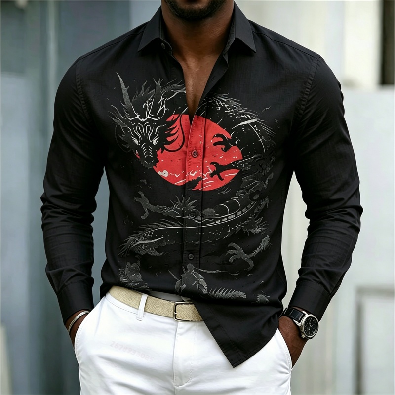 2026 New Men's Shirt White Bla - огляд і ціна Street Fashion Men