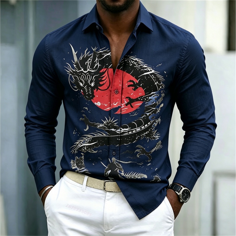 2026 New Men's Shirt White Bla - огляд і ціна Street Fashion Men