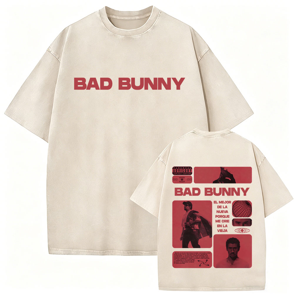 Rapper Bad Bunny Vintage Washe - огляд і ціна Foto Street Fashion