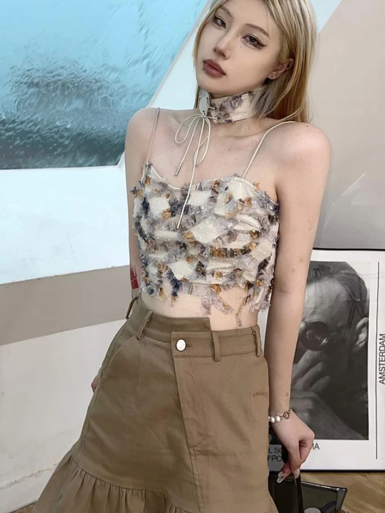 Camis Women Summer Print Crop  - огляд і ціна Street Fashion Korean Girl