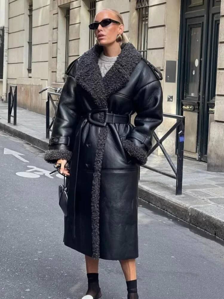Faux Fur Leather Jacket Women  - огляд і ціна Street Fashion Taiwan