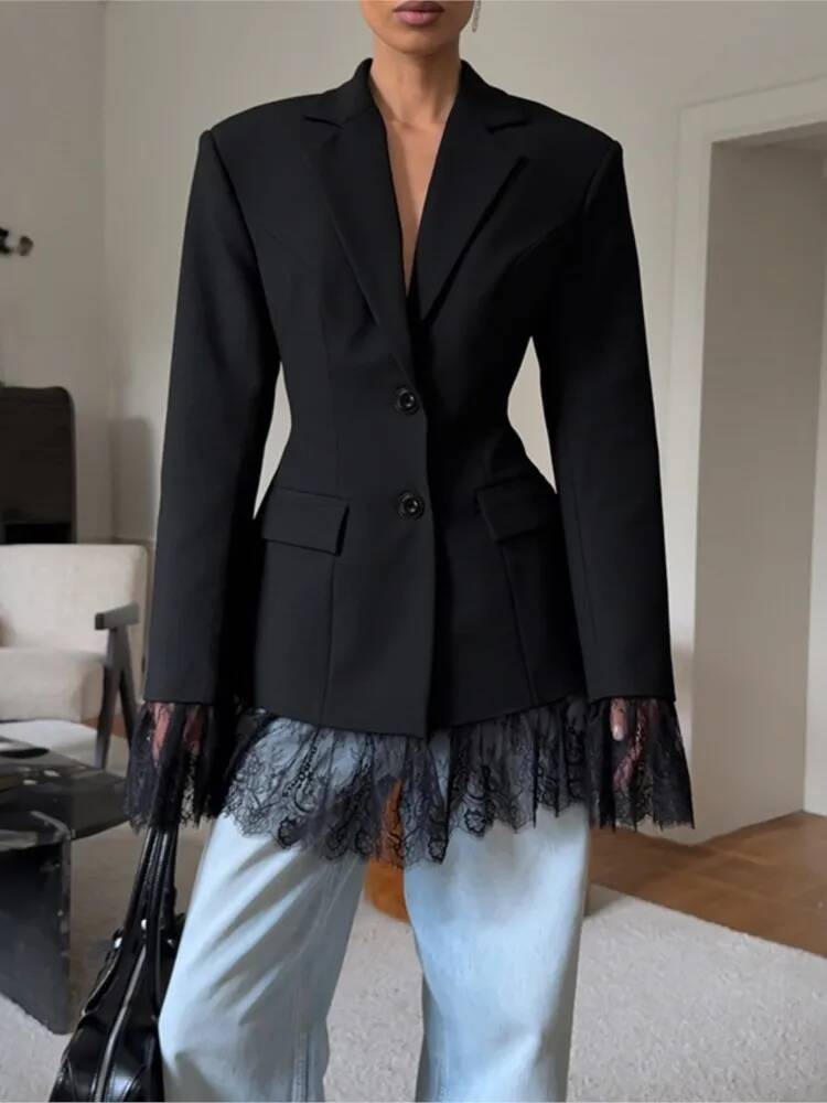 Elegant Lace Blazer Coat Women - огляд і ціна Street Fashion Taiwan