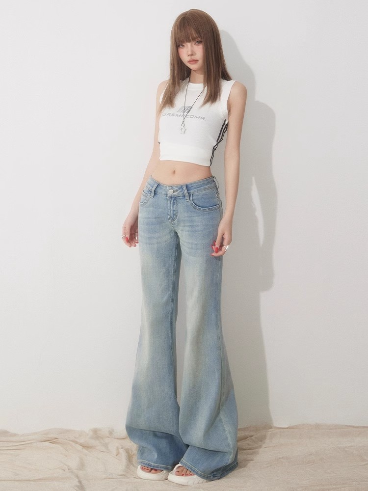 Slim Fit Simple Flared Jeans f - огляд і ціна Street Fashion England