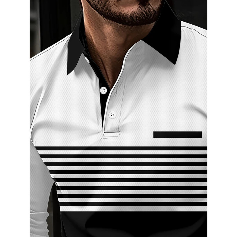 Striped pattern printed polo s - огляд і ціна Street Fashion England