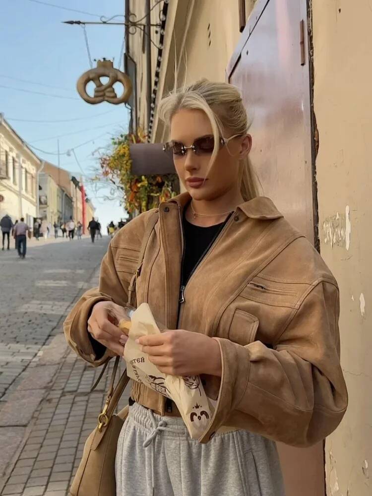 Fashion Short Brown Suede Jack - огляд і ціна Street Fashion Taiwan