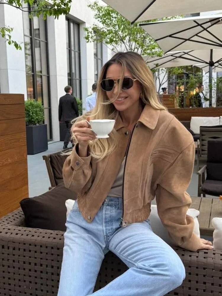 Fashion Short Brown Suede Jack - огляд і ціна Street Fashion Taiwan