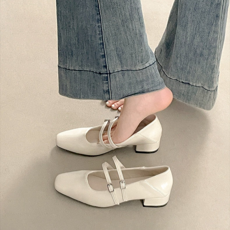 Square Toe Low Heel Women Silv - огляд і ціна Street Fashion Ladies