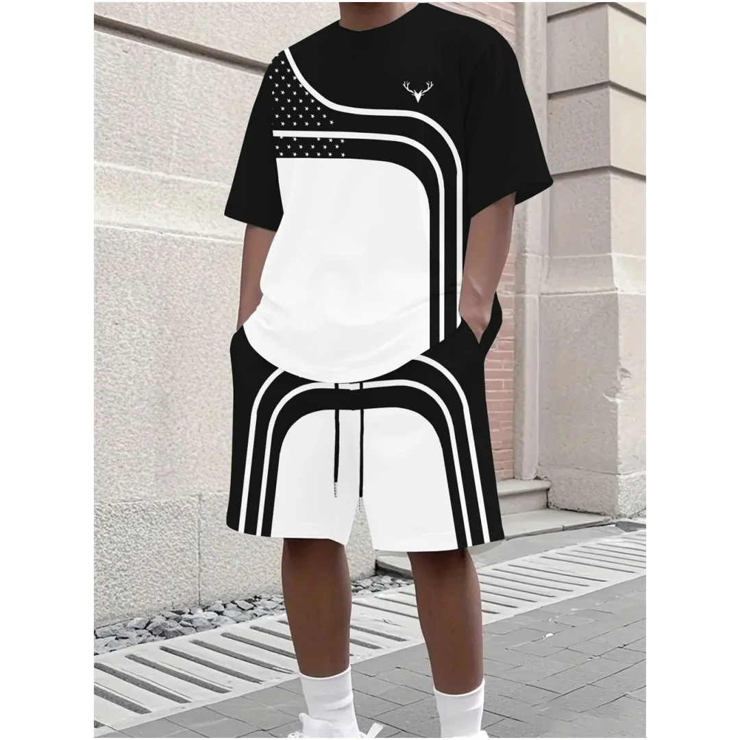 Fashion Summer Men's Stripe Pr - огляд і ціна Street Fashion Clothing