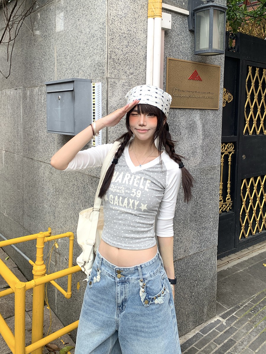 Summer Polka Dot Splice V Neck - огляд і ціна Street Fashion Korean Girl